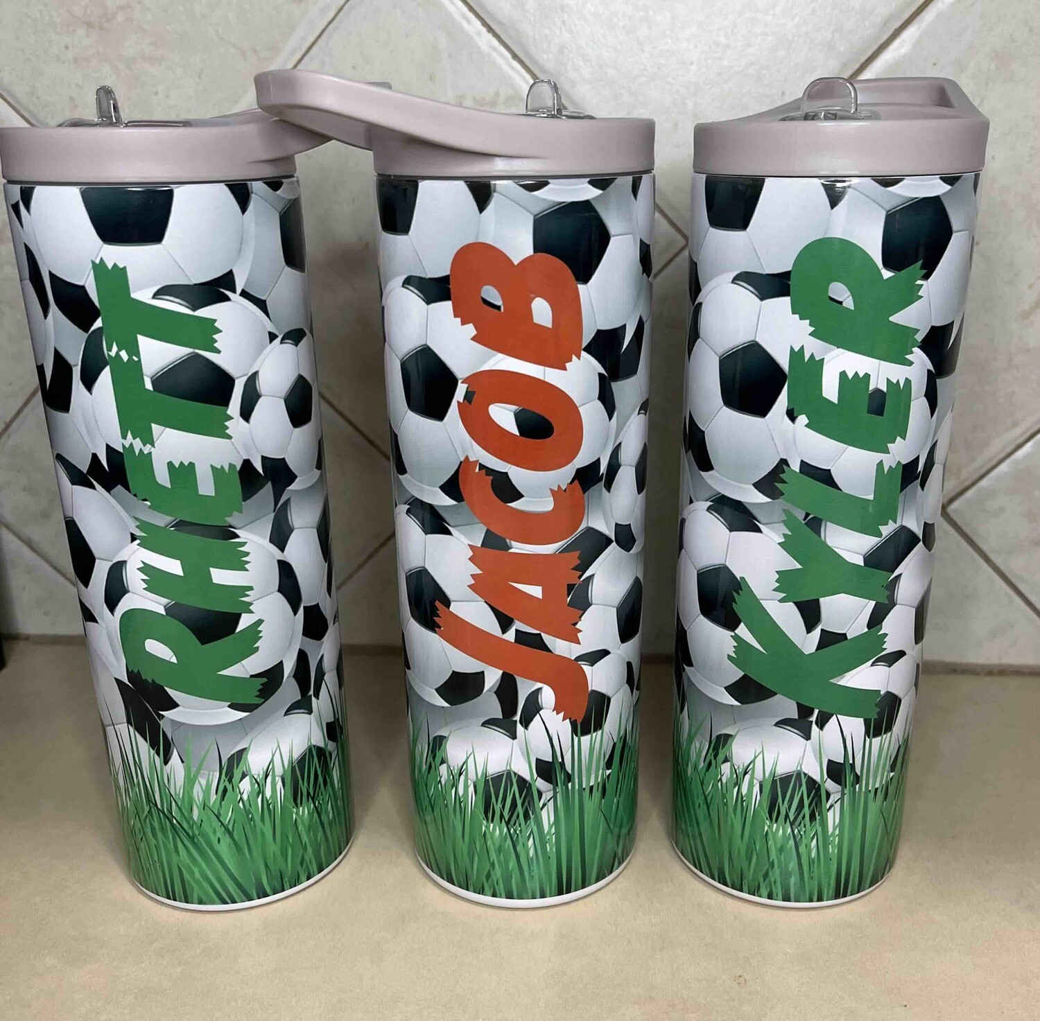 Soccer ball tumbler