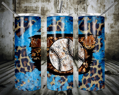 Leopard baseball tumbler