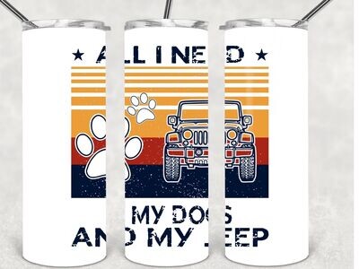 Jeep and dog tumbler