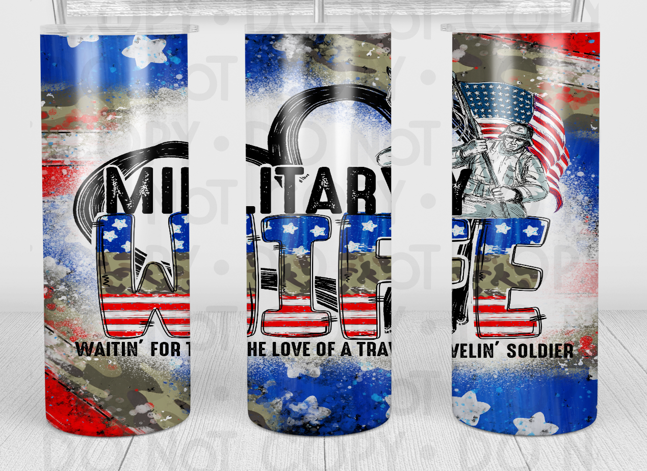 Military wife tumbler