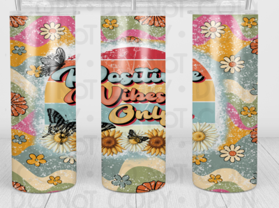 Retro positive vibes tumbler