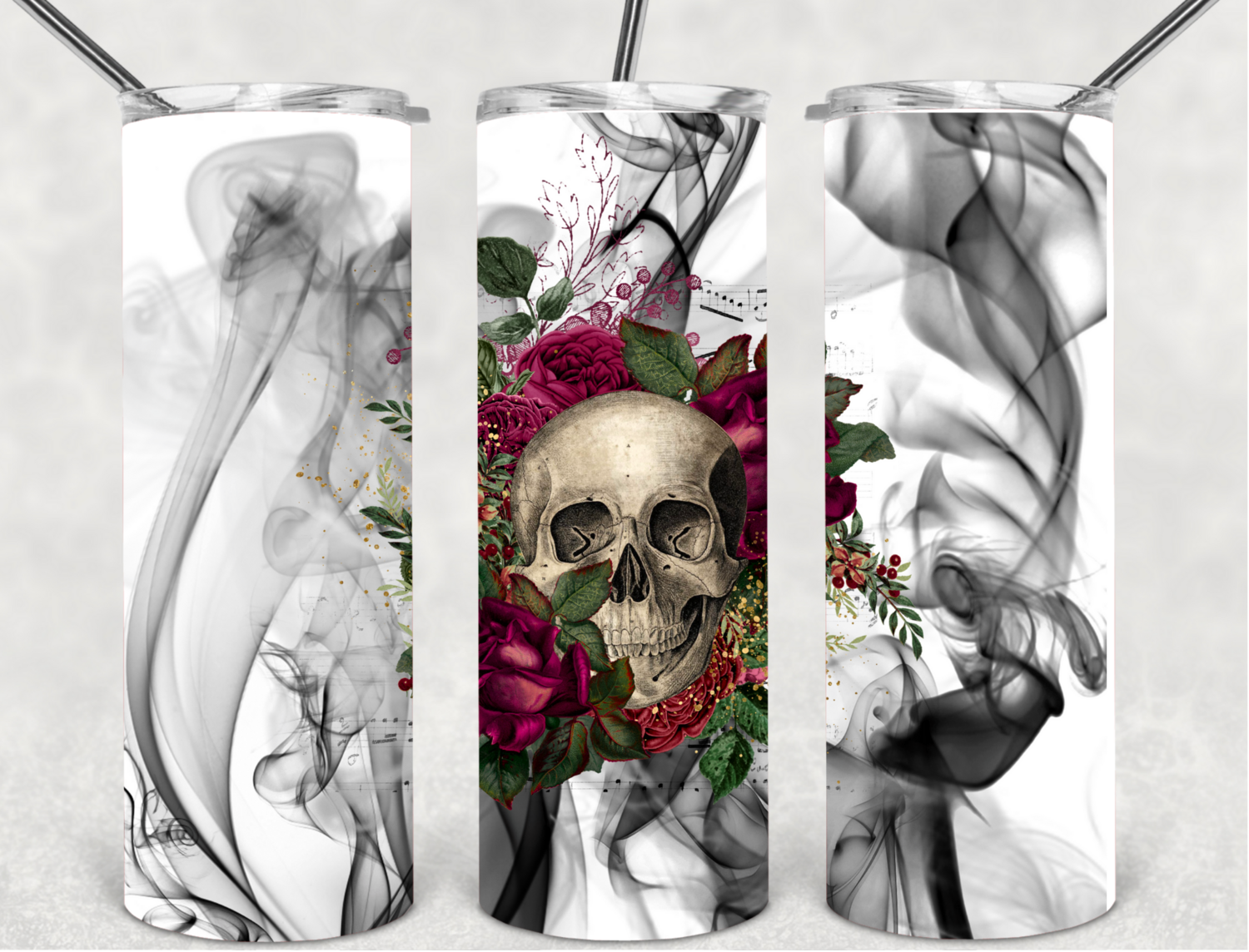 Red smoke skull tumbler