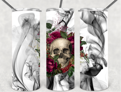 Red smoke skull tumbler