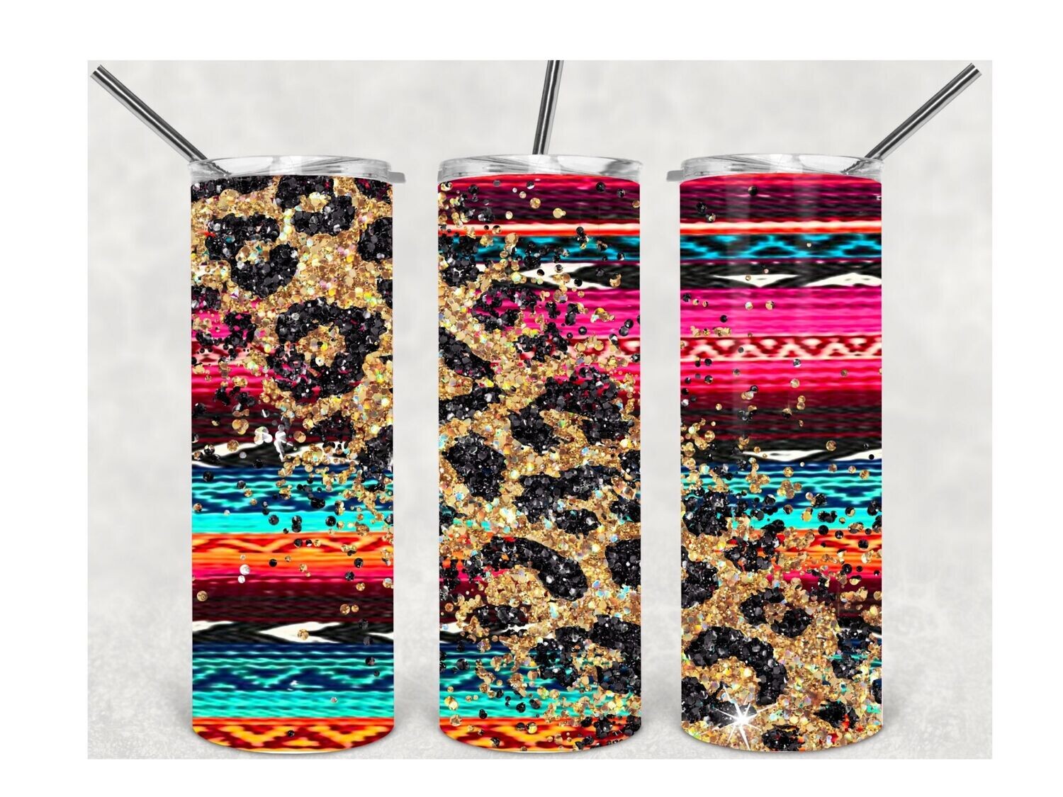 Leopard aztec tumbler