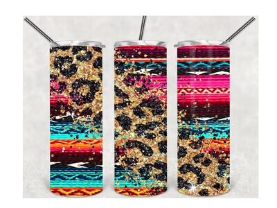 Leopard aztec tumbler