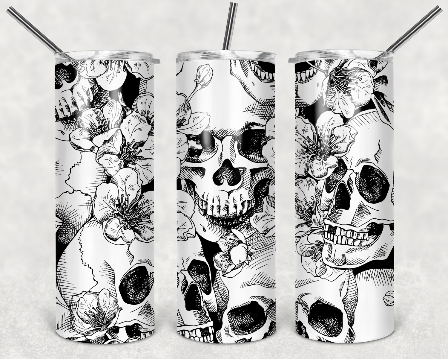 Black &amp; white skull transfer