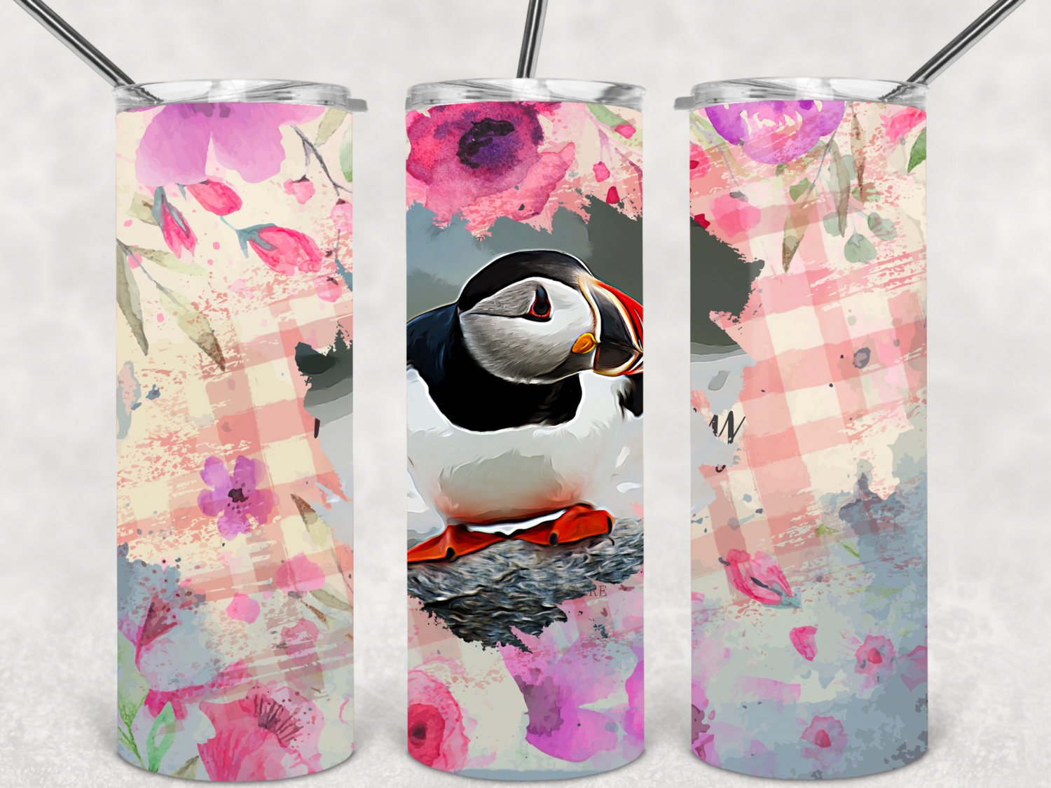 Watercolor Puffin transfer