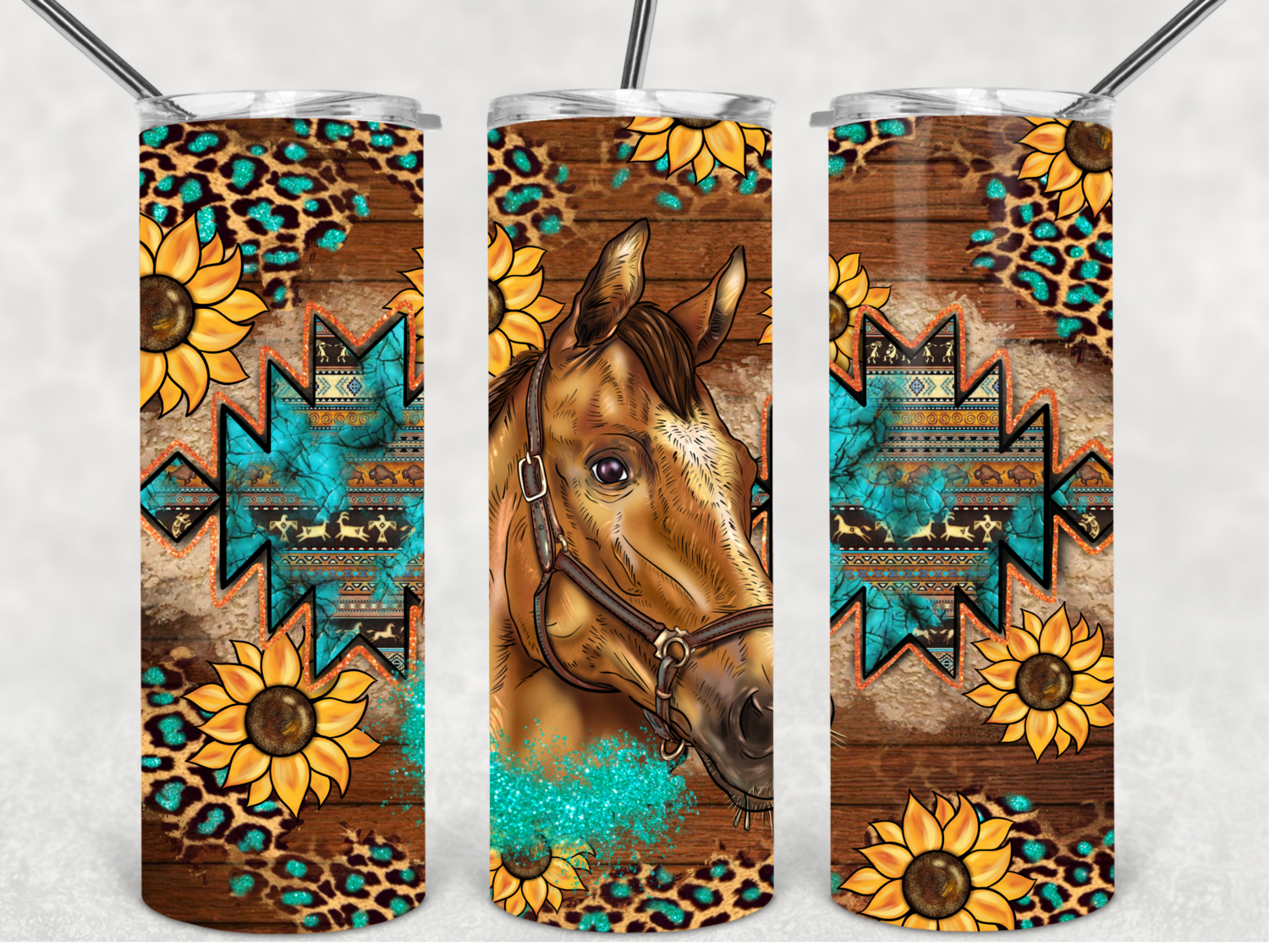 Sunflower horse tumbler