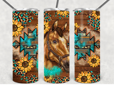 Sunflower horse tumbler