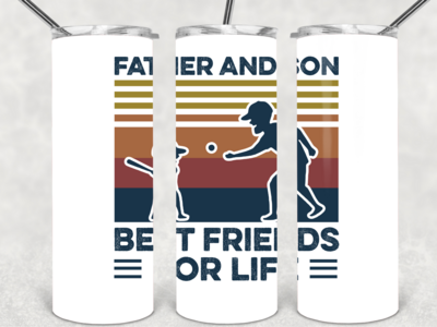 Father and son baseball tumbler