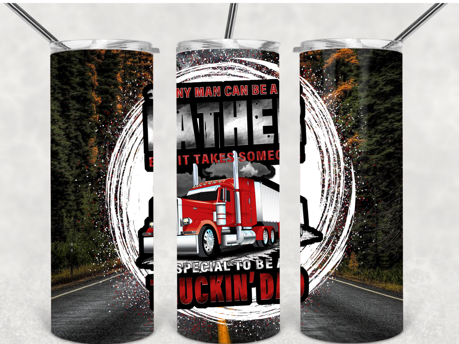 Trucking dad tumbler