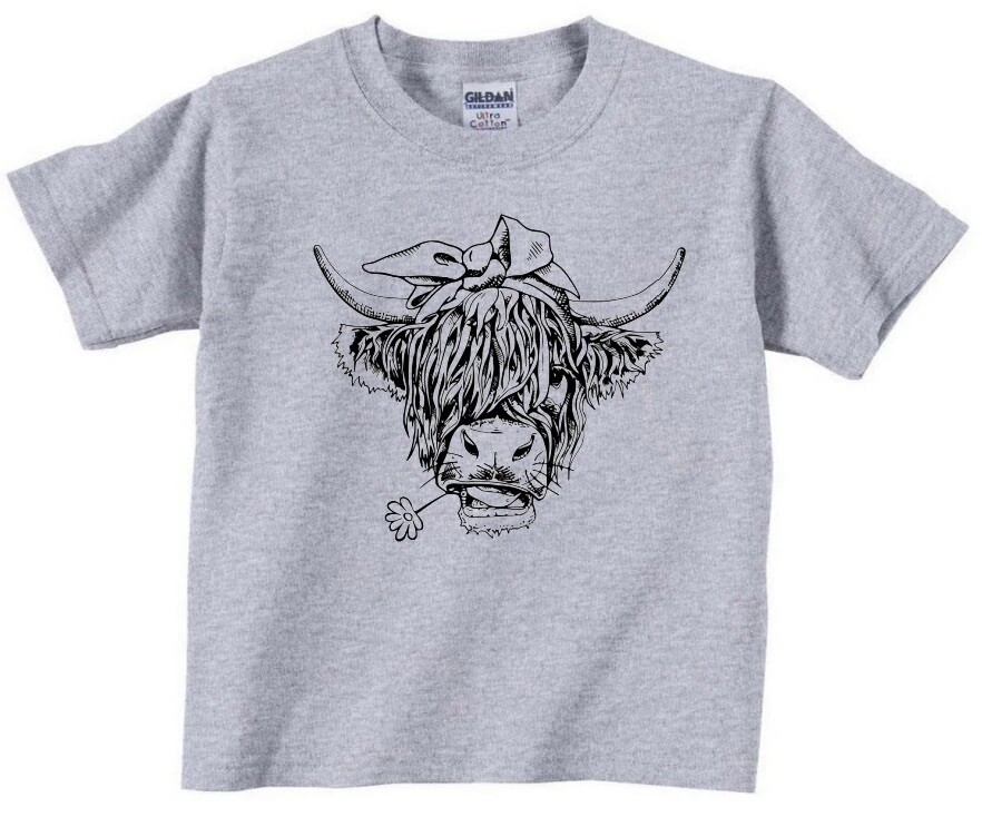 Youth- Highland cow (girl) shirt
