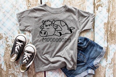 Youth- Moody cow shirt