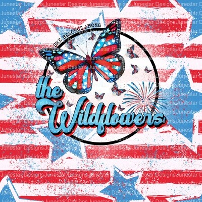 Patriotic wildflowers transfer