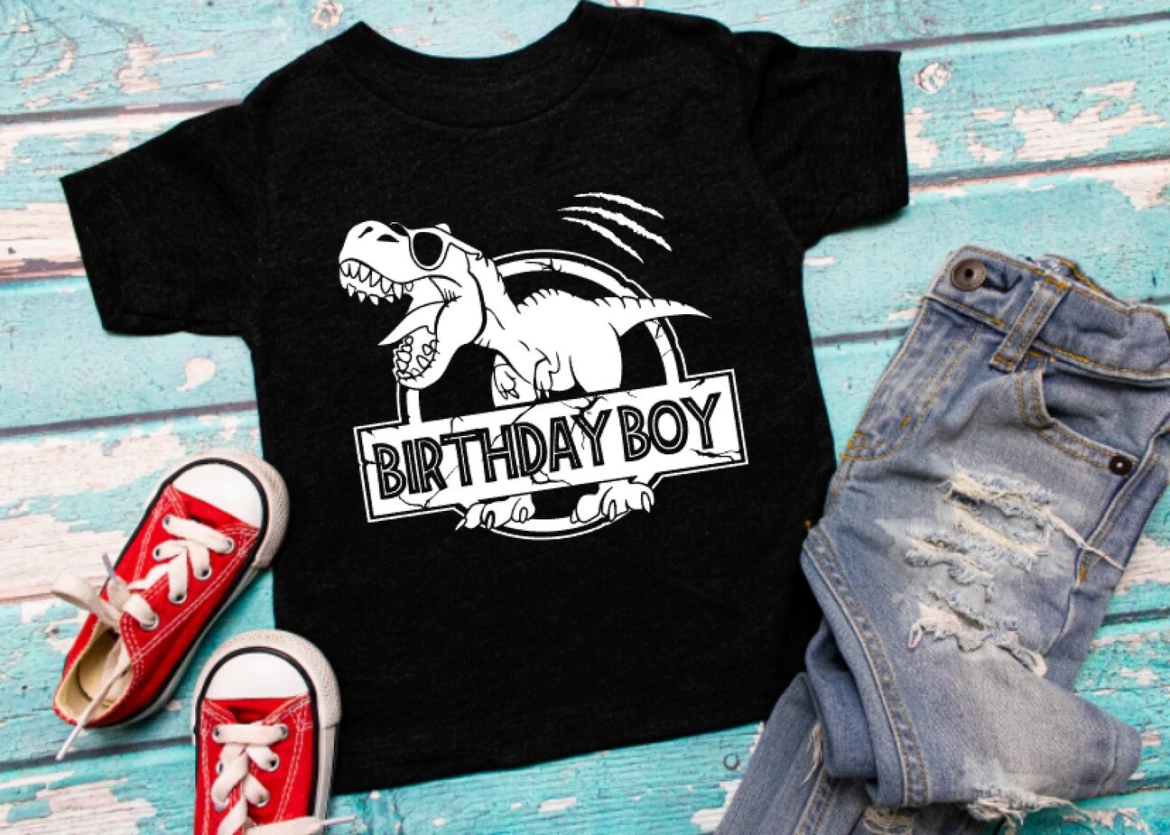 Birthday boy dinosaur shirt