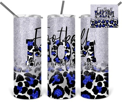 Football mom tumbler - Blue