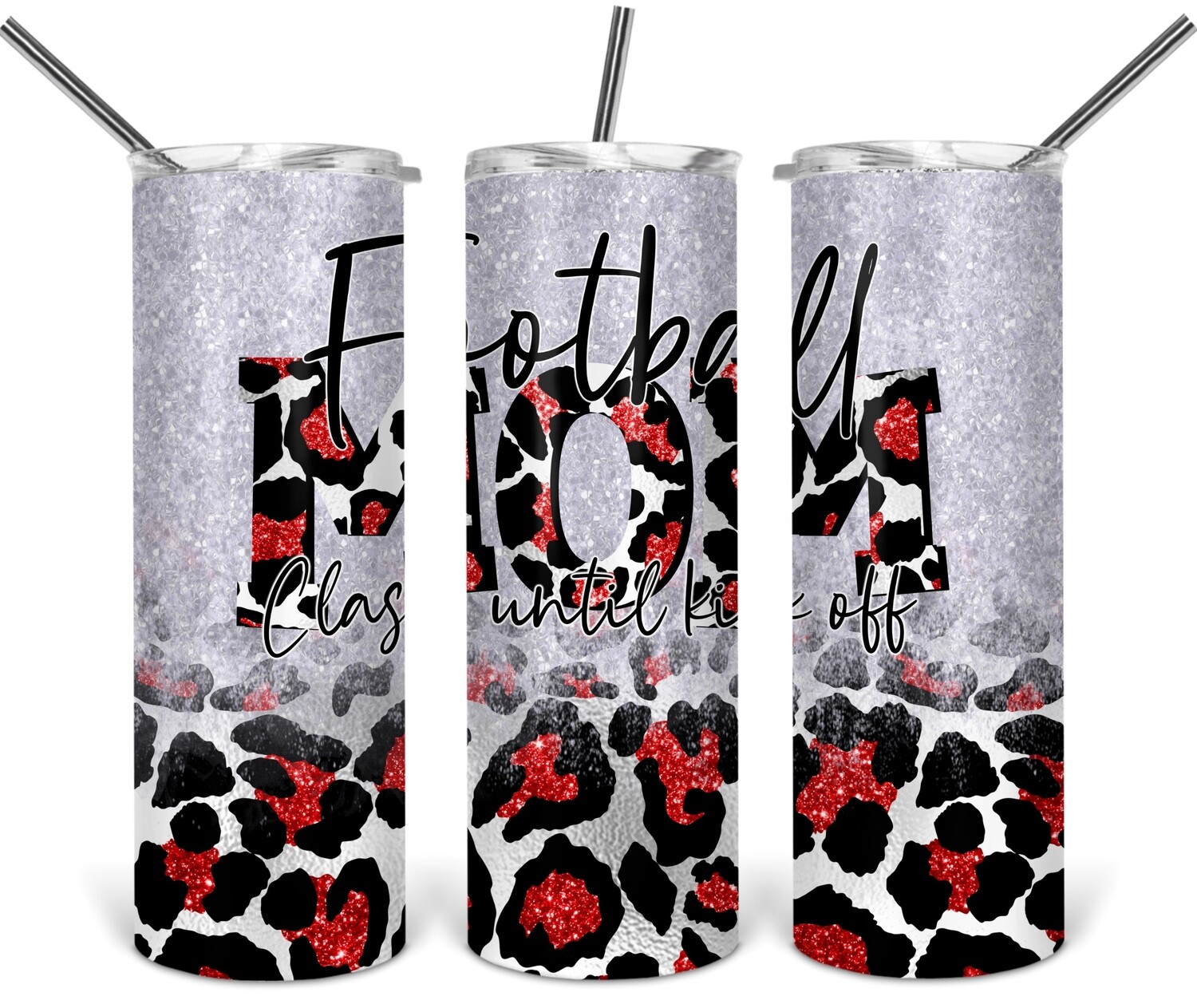 Football mom tumbler - Red