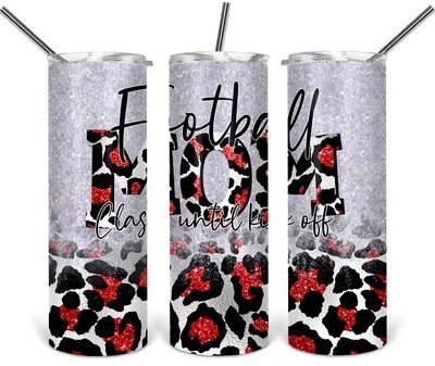 Football mom tumbler - Red