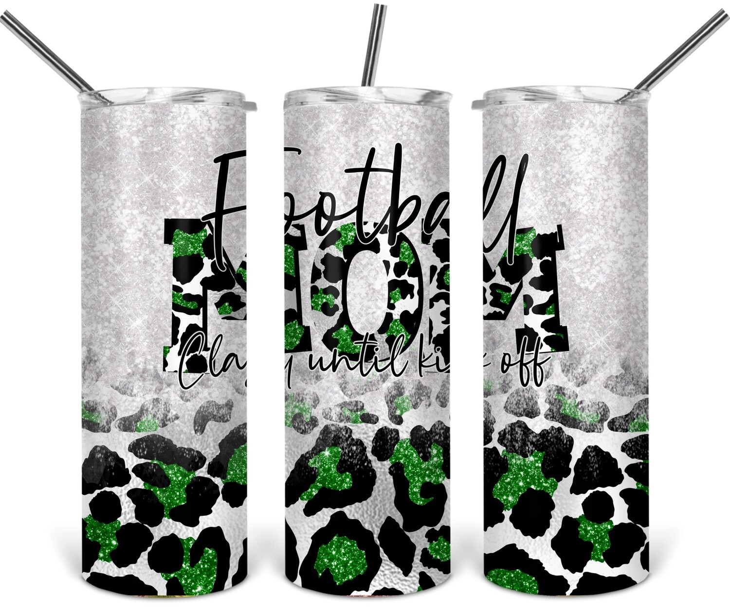 Football mom tumbler - Green