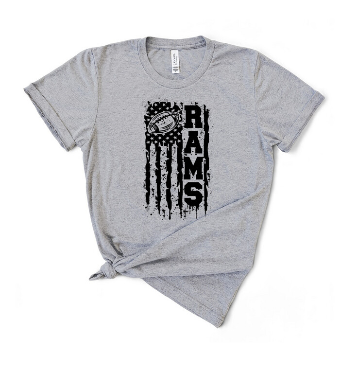 Rams football distressed flag shirt