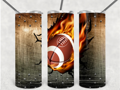 Football flame tumbler