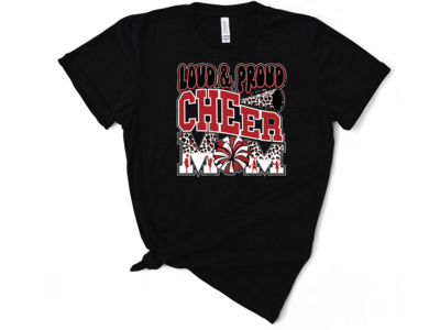 Loud and proud cheer mom (red &amp; black)