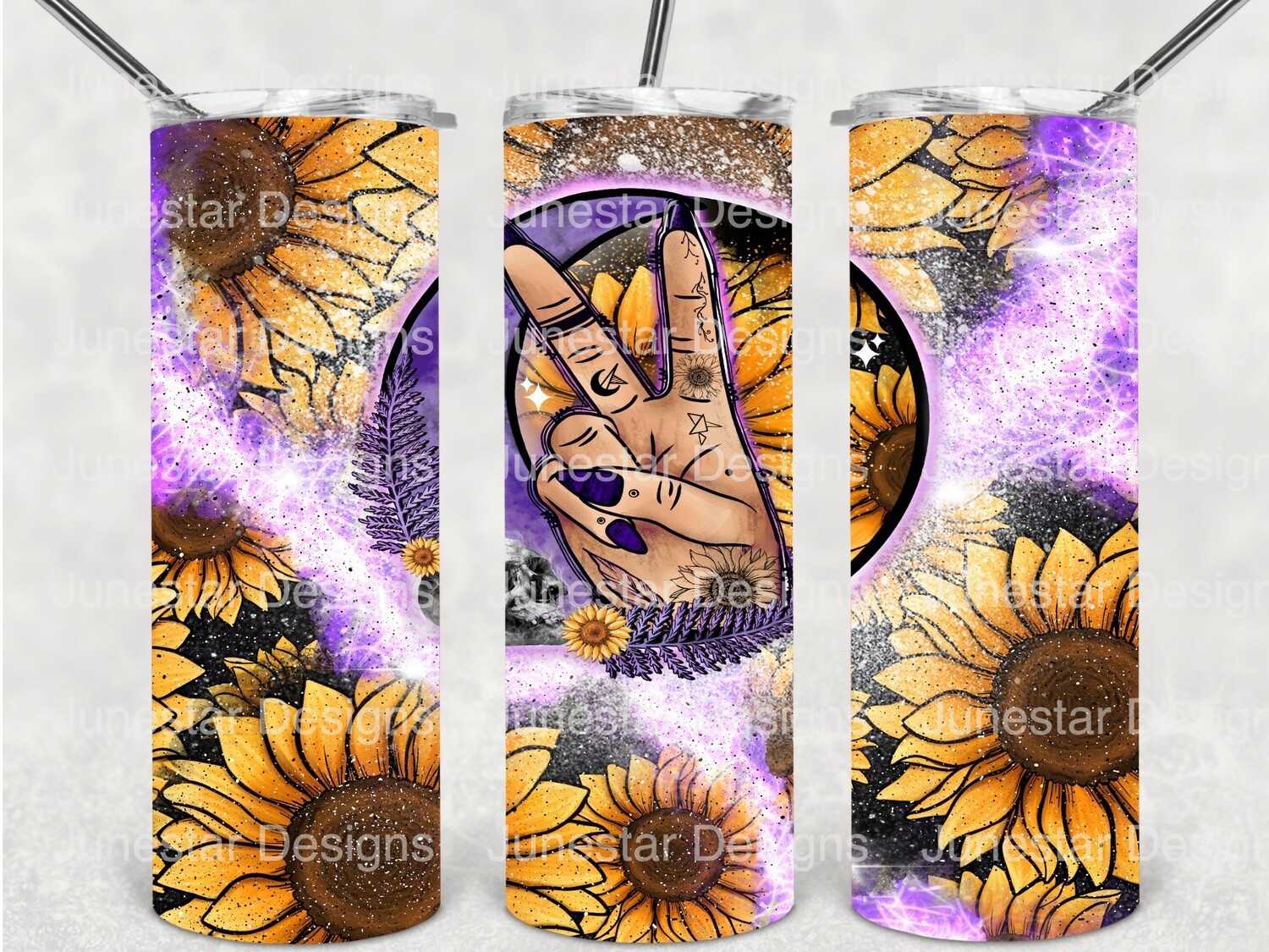 Sunflower peace tumbler