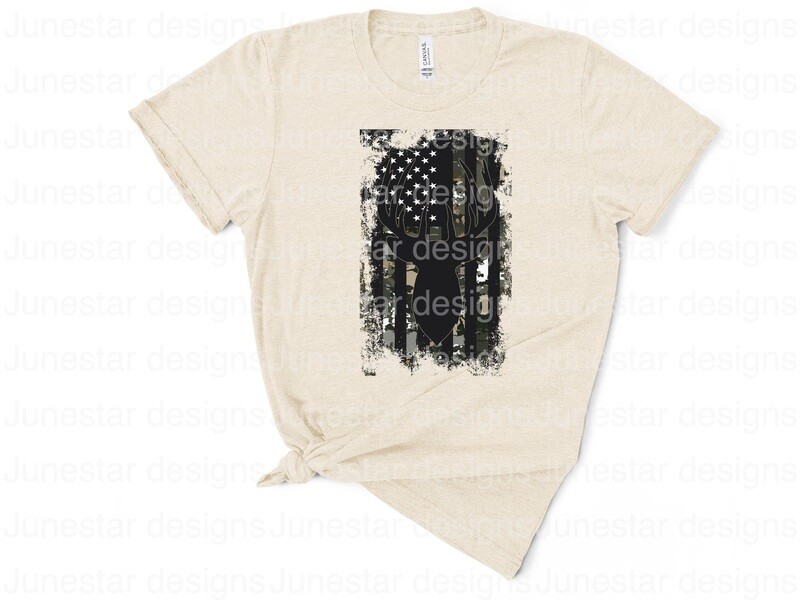 Camo flag deer shirt