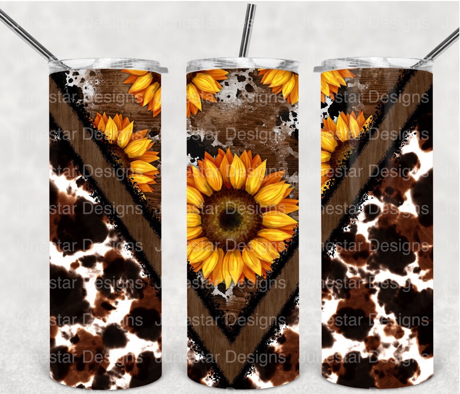 Sunflower cowhide tumbler