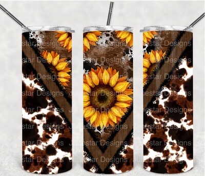 Sunflower cowhide tumbler