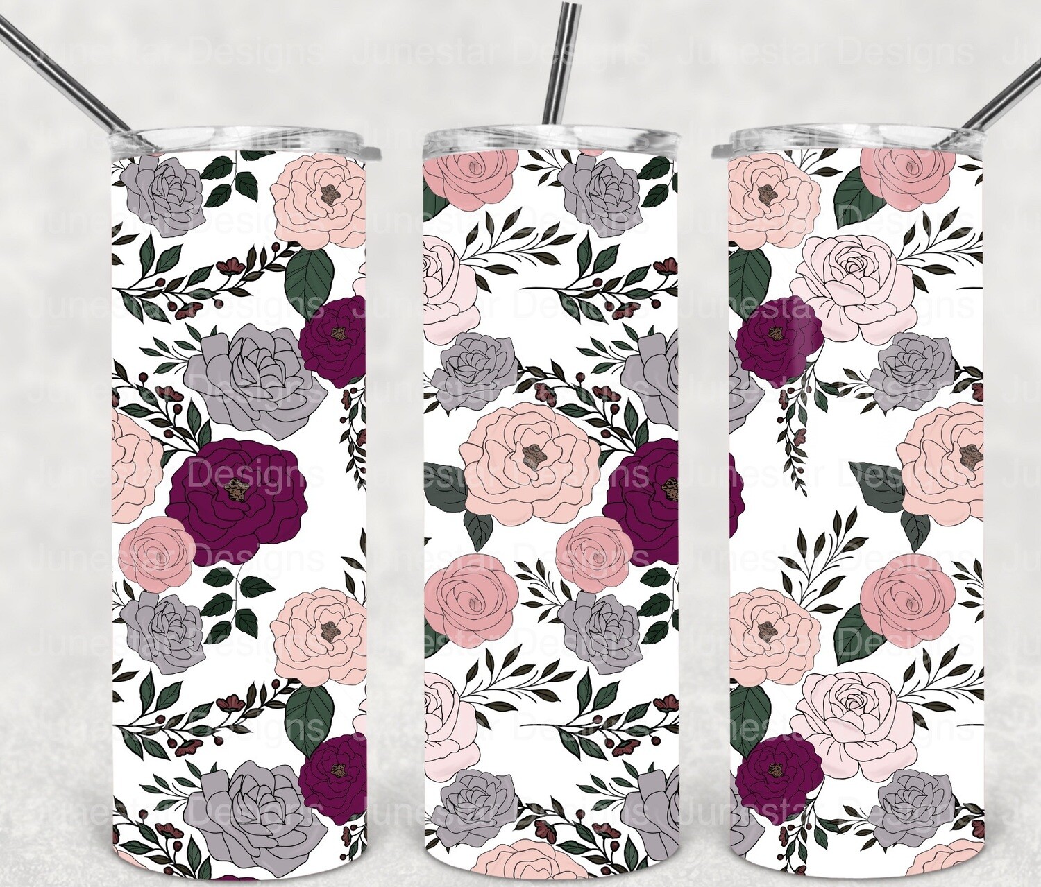 Pastel floral tumbler