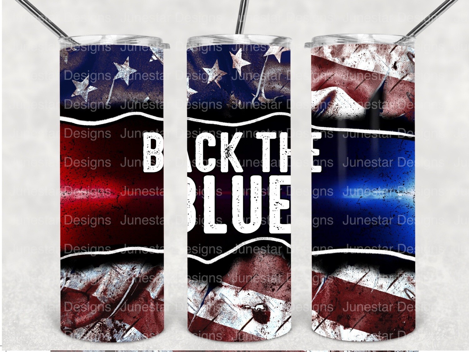 Back the blue tumbler