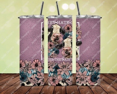 Flowers &amp; Cow tumbler