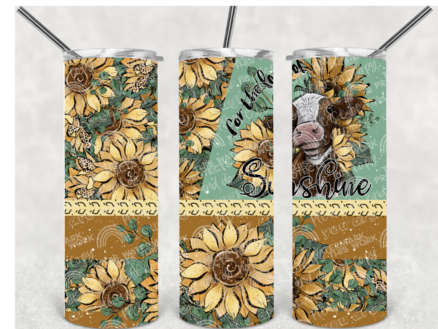 Sunflowers and cow tumbler