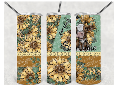 Sunflowers and cow tumbler