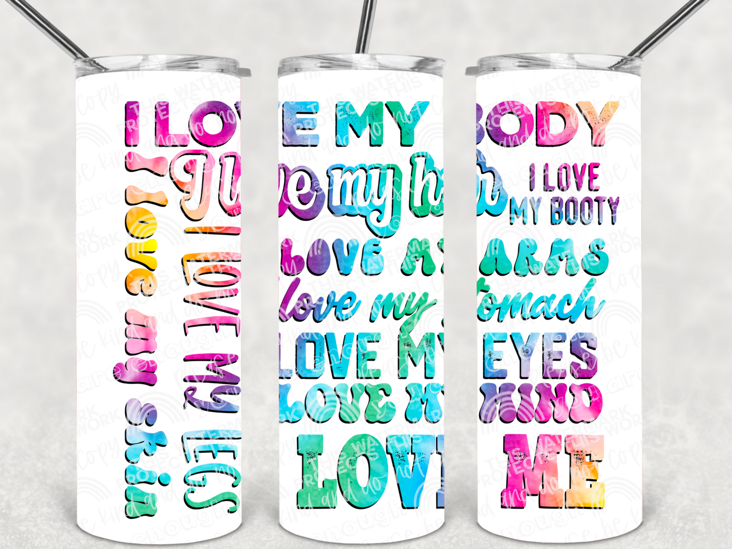 Self love daily affirmations tumbler