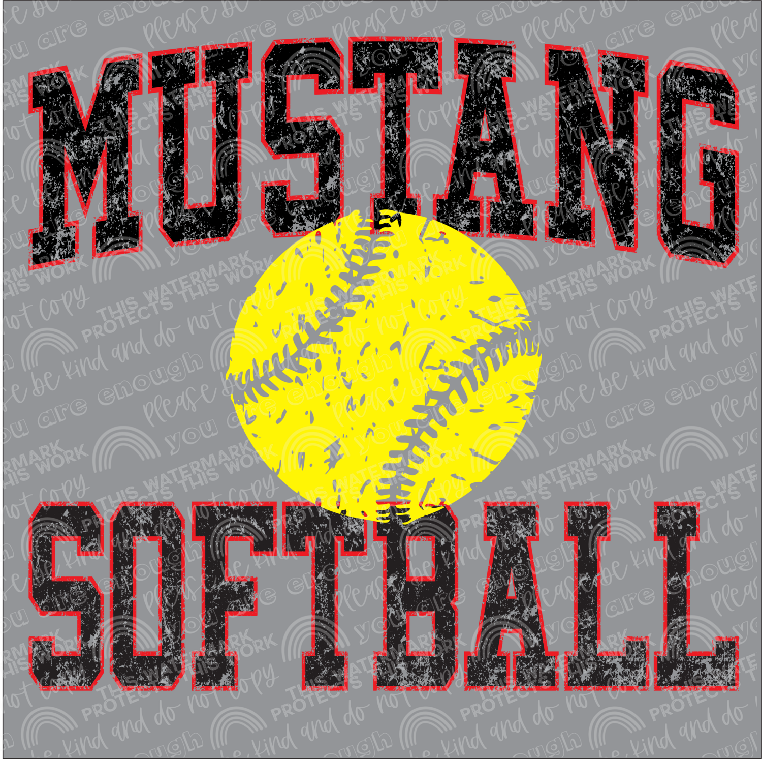 Mustang softball design