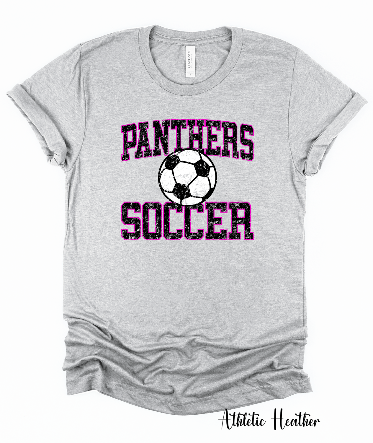 Pink Panthers distressed soccer