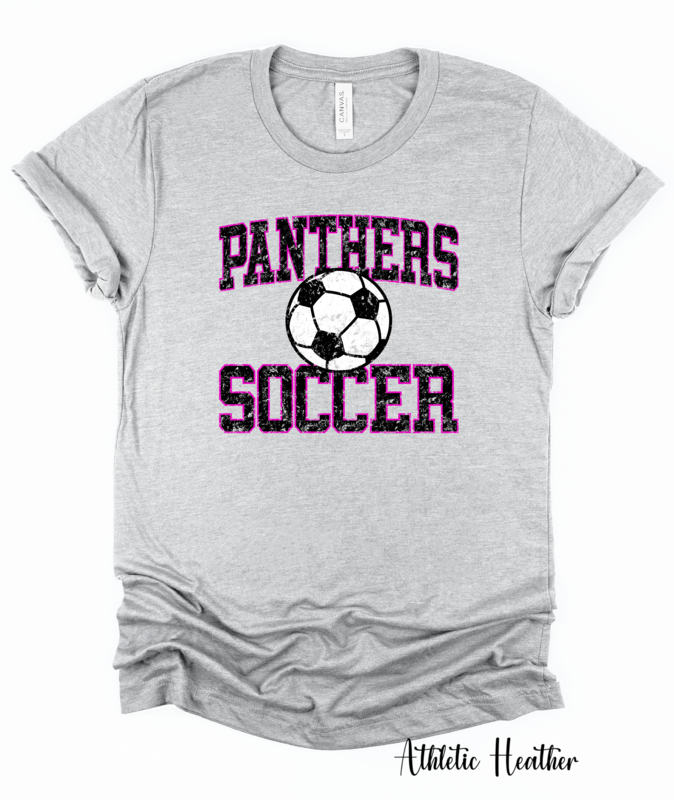 Pink Panthers distressed soccer