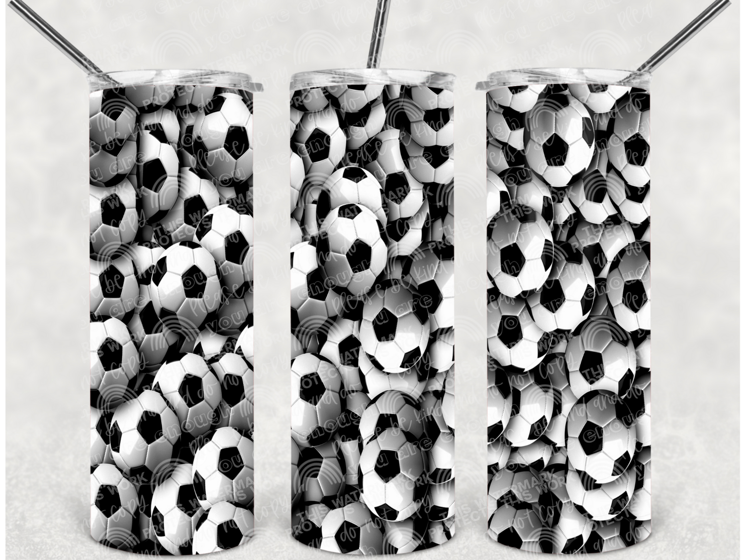 Soccer balls tumbler