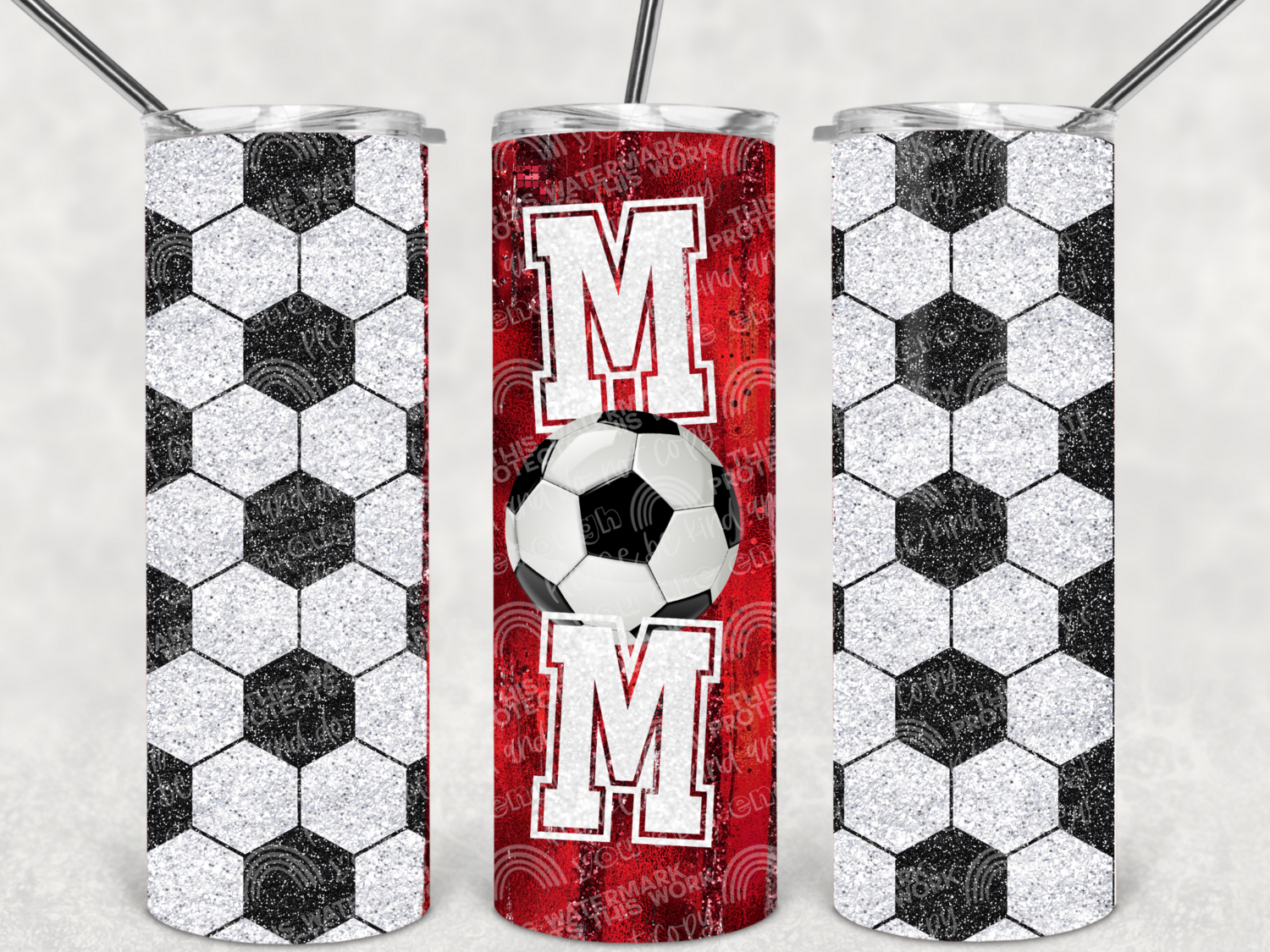 Red Soccer mom tumbler