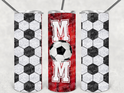 Red Soccer mom tumbler