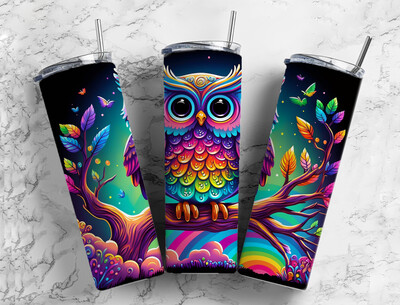 Colorful Owl tumbler