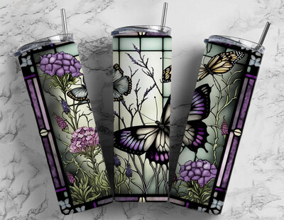 Stained glass butterfly 2 tumbler