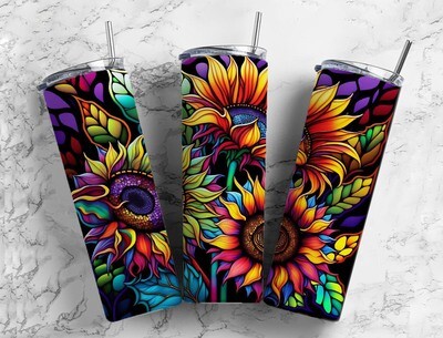 Colorful sunflowers tumbler