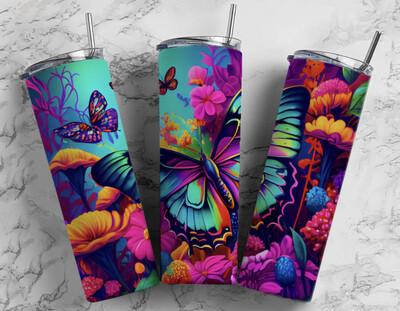 Colorful Butterfly tumbler