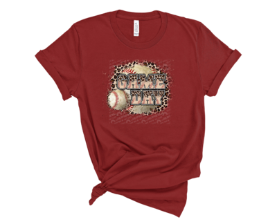 Baseball game day leopard shirt