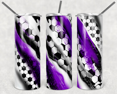 Purple soccer tumbler