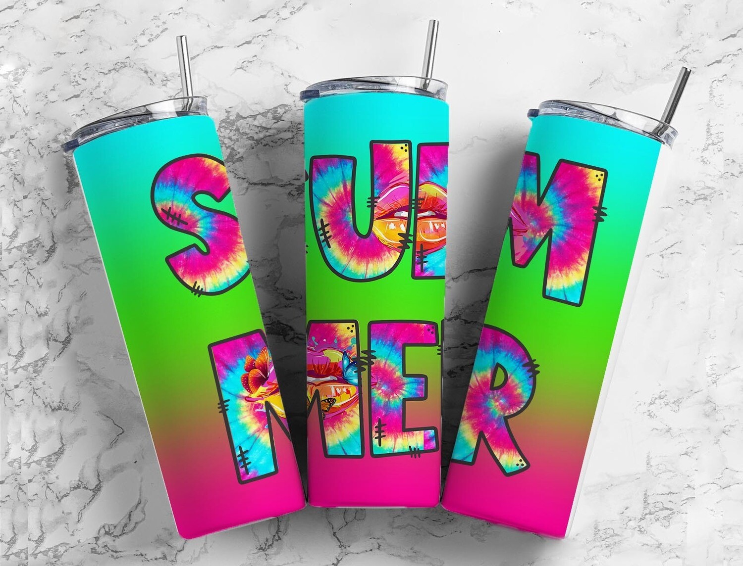 Neon summer tumbler