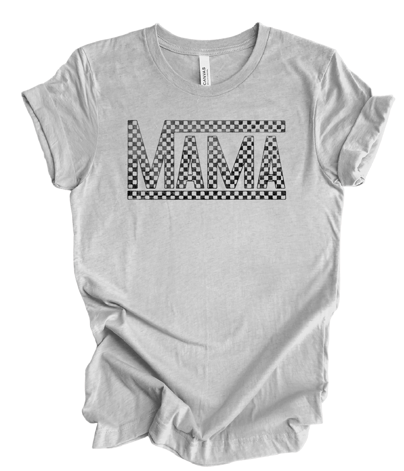 Mama distressed checkered